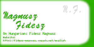 magnusz fidesz business card